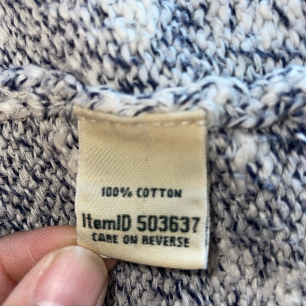 L.L. Bean Women's Marled Blue and White Cardigan - Picture 4 of 6